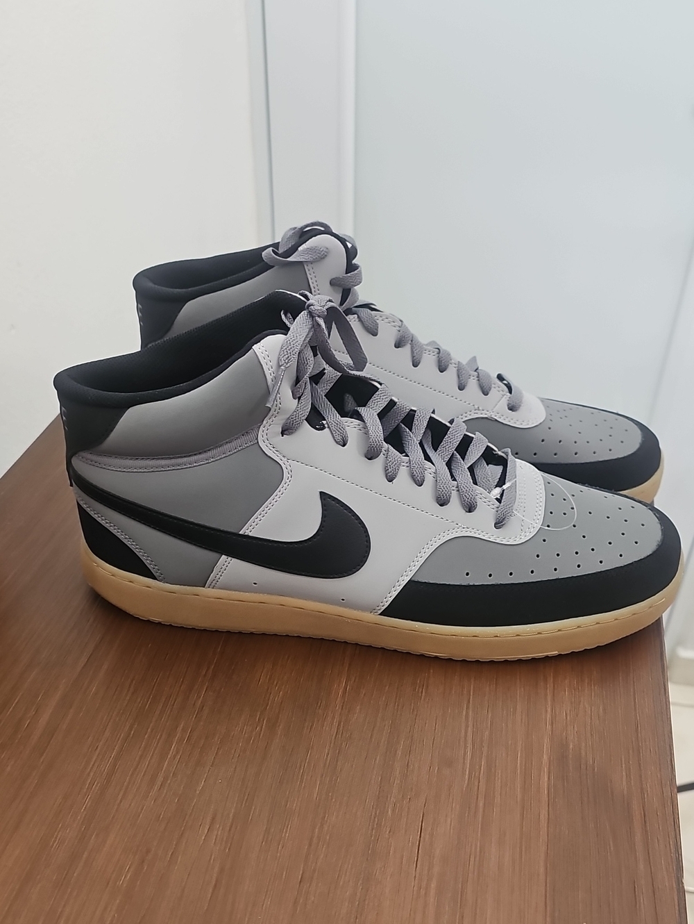 Nike NWT Court Vision Mid Men's Size 15 Grey Gum Black Athletic Sneakers.